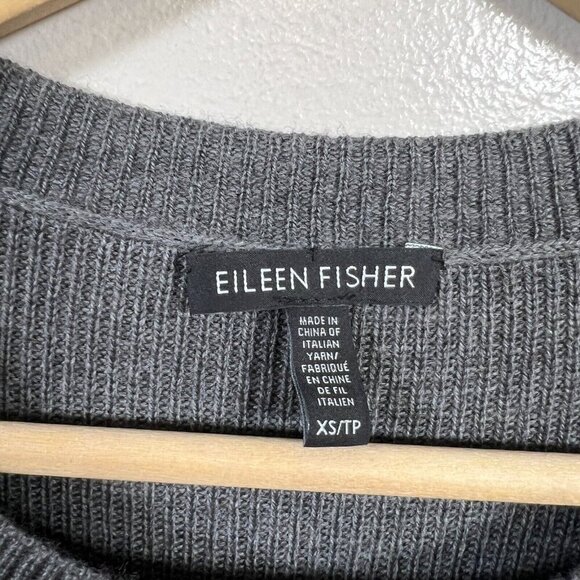 Eileen Fisher Merino Wool Sweater Dress Size XS Gray Minimal Classic Neutral - Picture 3 of 7